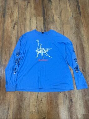 Brain Dead Blue Long Sleeve Tee with White Insect Graphic